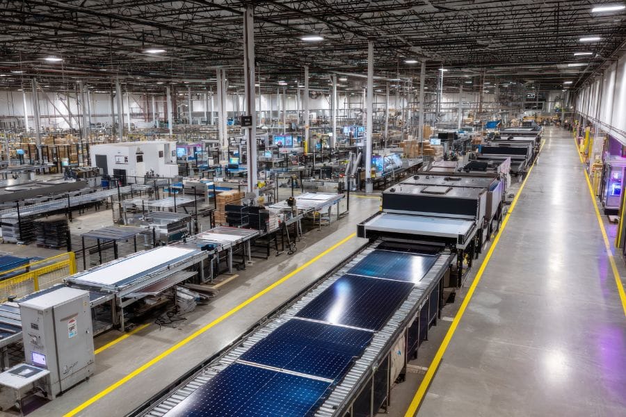 Oświetlenie hali produkcyjnej